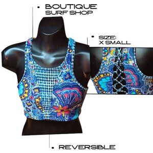 Boutique Surf Shop Reversible Racerback Crop Top - Size XS